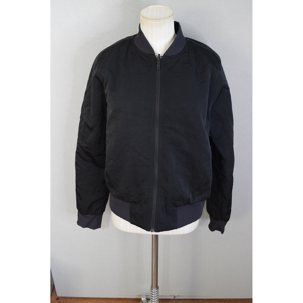 Lululemon Non Stop Bomber Jacket 10 Black Quilted Full Zip Women Reversible